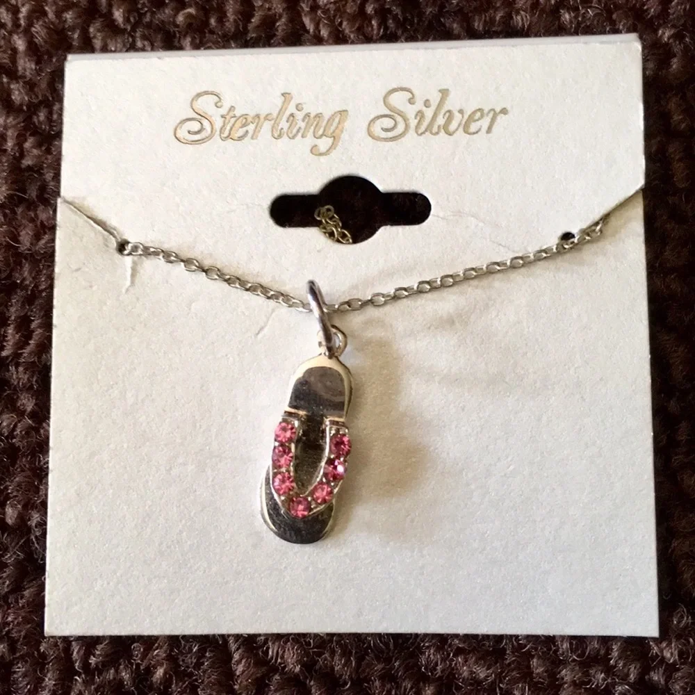 18” STERLING SILVER NECKLACE WITH FLIPFLOP CHARM
